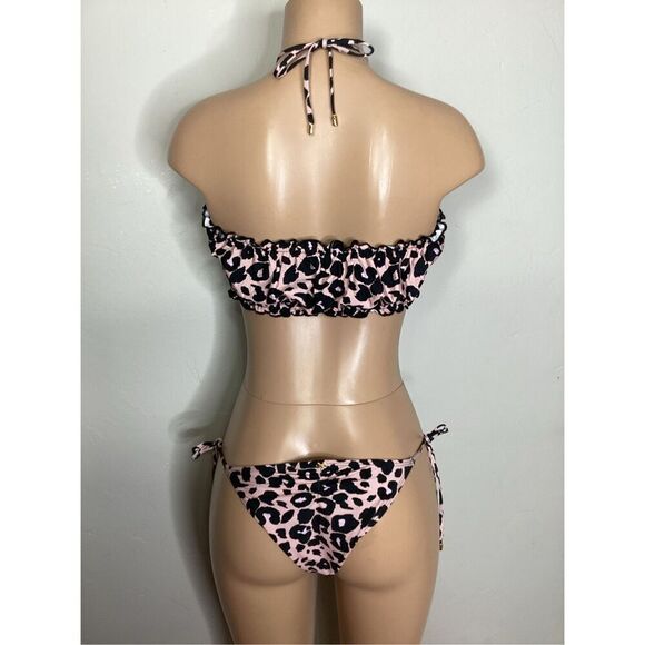 New. PQ pink leopard Ruched Bandeau Bikini. Small. Retails $152 - Picture 7 of 11